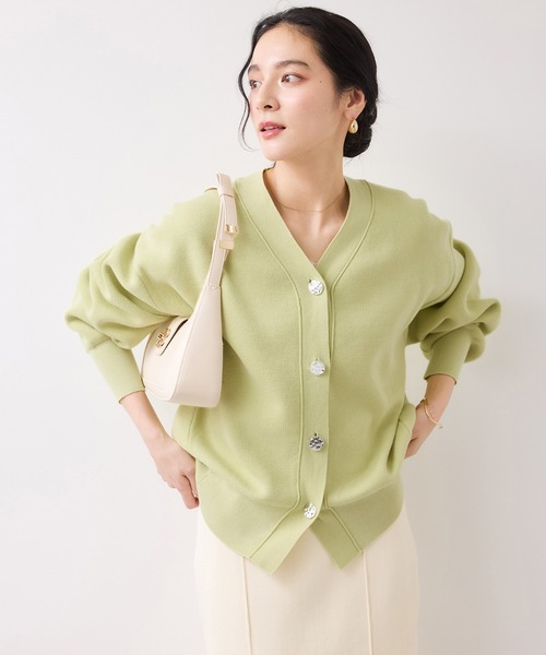 VIS(ビス)の「釦アクセントコクーンカーディガン(カーディガン/ボレロ・レディース・ライトグレー/オフホワイト/ライトグリーン・FREE)」の18枚目の写真