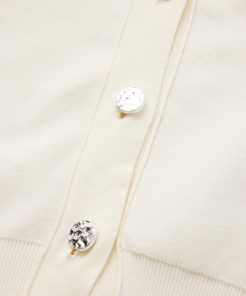 VIS(ビス)の「釦アクセントコクーンカーディガン(カーディガン/ボレロ・レディース・ライトグレー/オフホワイト/ライトグリーン・FREE)」の6枚目の写真