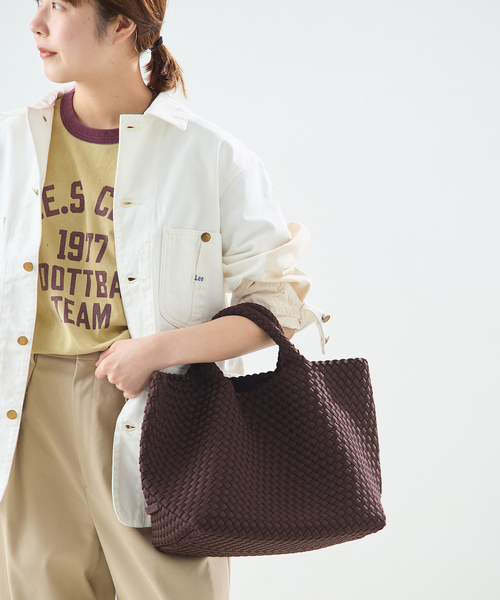 journal standard L'essage（ジャーナルスタンダードレサージュ）の「《追加》【NAGHEDI/ナゲディ】ST BARTHS MEDIUM TOTE：トートバッグ（トートバッグ・レディース・ブラウン/ベージュ・FREE）」の3枚目の写真
