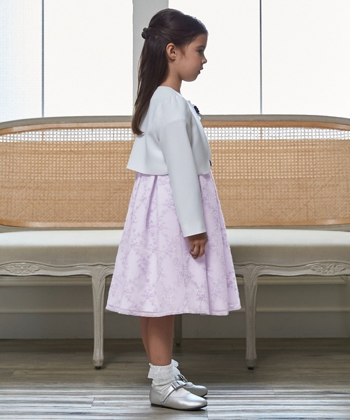 petit main(プティマイン)の「【フォーマル】レースOP+ノーカラーJKセット(スーツセット・キッズ・ラベンダー・120cm/110cm/130cm)」の7枚目の写真