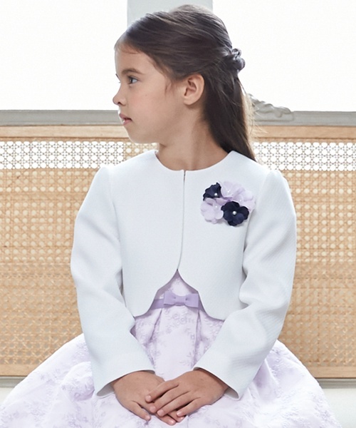 フォーマル】レースOP+ノーカラーJKセット（スーツセット）｜petit