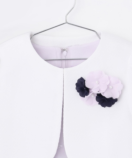 フォーマル】レースOP+ノーカラーJKセット（スーツセット）｜petit