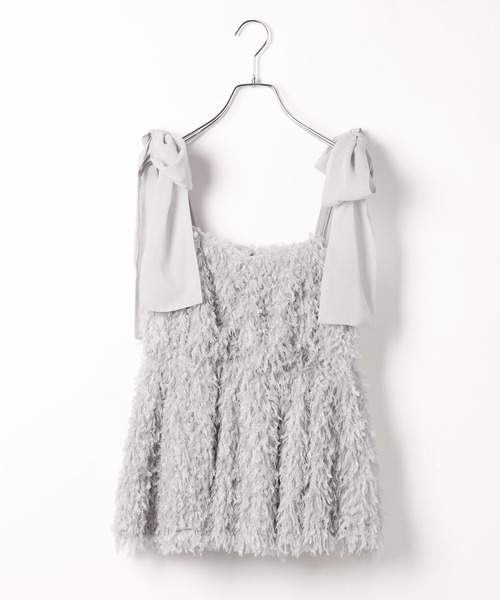 Heather(ヘザー)の「シャギーペプラムキャミ 647240(キャミソール・レディース・グレー/ブラック/アイボリー・FREE)」の3枚目の写真