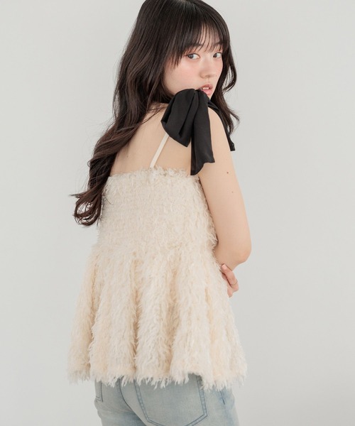 Heather(ヘザー)の「シャギーペプラムキャミ 647240(キャミソール・レディース・グレー/ブラック/アイボリー・FREE)」の9枚目の写真