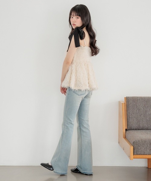 Heather(ヘザー)の「シャギーペプラムキャミ 647240(キャミソール・レディース・グレー/ブラック/アイボリー・FREE)」の10枚目の写真