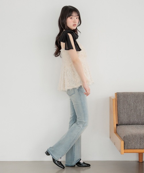 Heather(ヘザー)の「シャギーペプラムキャミ 647240(キャミソール・レディース・グレー/ブラック/アイボリー・FREE)」の13枚目の写真