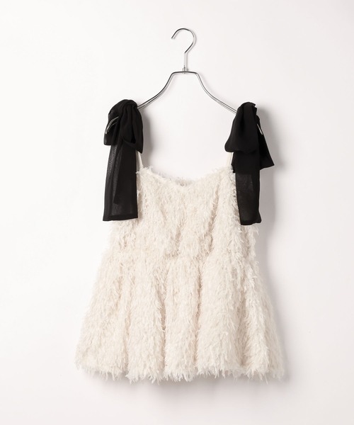 Heather(ヘザー)の「シャギーペプラムキャミ 647240(キャミソール・レディース・グレー/ブラック/アイボリー・FREE)」の15枚目の写真