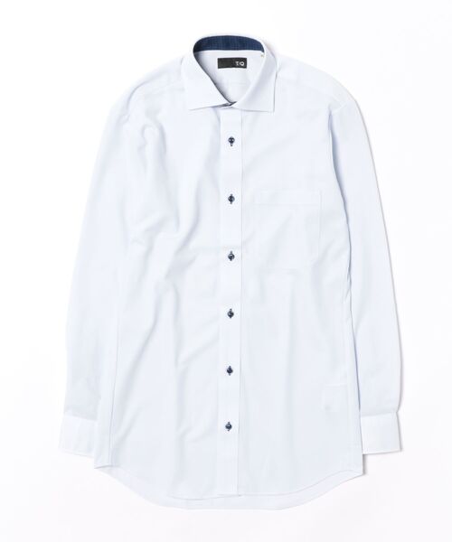 TAKA-Q(タカキュー)の「ワイシャツ メンズ ストレッチ 吸水速乾 ノンアイロン ワイドカラー 長袖 ビジネス ドレス NEWスタンダードフィット(ビジネスシャツ・メンズ・サックスブルー・首回り43cm-裄丈86cm/首回り37cm-裄丈80cm/首回り39cm-裄丈80cm/首回り39cm-裄丈84cm/首回り41cm-裄丈82cm/首回り41cm-裄丈86cm/首回り43cm-裄丈82cm/首回り45cm-裄丈86cm)」の2枚目の写真