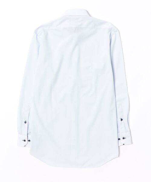 TAKA-Q(タカキュー)の「ワイシャツ メンズ ストレッチ 吸水速乾 ノンアイロン ワイドカラー 長袖 ビジネス ドレス NEWスタンダードフィット(ビジネスシャツ・メンズ・サックスブルー・首回り43cm-裄丈86cm/首回り37cm-裄丈80cm/首回り39cm-裄丈80cm/首回り39cm-裄丈84cm/首回り41cm-裄丈82cm/首回り41cm-裄丈86cm/首回り43cm-裄丈82cm/首回り45cm-裄丈86cm)」の3枚目の写真