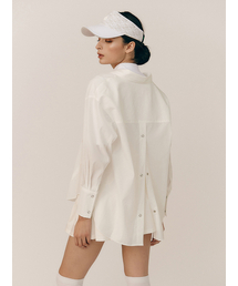 BERMUDAGRASS（バミューダグラス）の「オーバーサイズバックスリットウィンドブレーカーシャツ_WHITE（シャツ/ブラウス）」