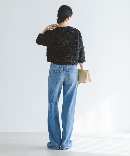 一時値下/NOBLE 新作⭐︎ Venit/KNIT JACKET Noble（ノーブル）の「Venit/ヴェニット TAPE YARN KNIT JACKET