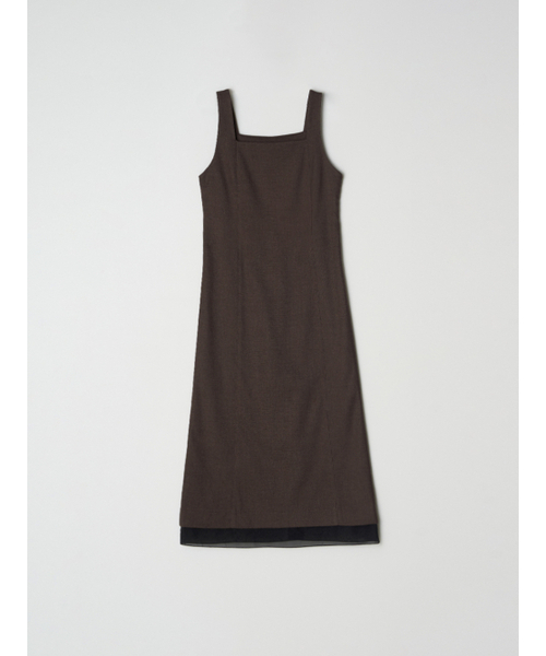 BEMUSE MANSION(ビミューズマンション)の「Hem line sheer patch dress - Brown(ワンピース・レディース・ブラウン・FREE)」の5枚目の写真