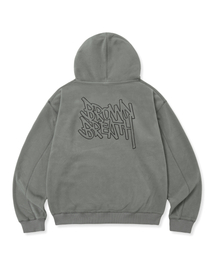 STITCH FLEECE HOODIE - GREY