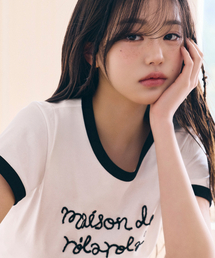 MAISON DE ROLA リンガー T シャツ WH+BK