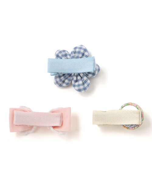 SLAP SLIP BABY（スラップスリップベビー）の「いろいろお花リボンヘアピン3点アソートベビー（その他ベビー用品・キッズ・ブルー系その他/イエロー系その他/ベージュ系その他・FREE）」の5枚目の写真