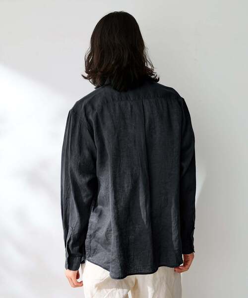 B.C STOCK(ベーセーストック)の「ヨーロッパリネン100% レギュラーカラーシャツ(シャツ/ブラウス・メンズ・ブラック/アイボリー/ホワイト/グリーン/ピンク/ブルー系その他/ブルー・MEDIUM/LARGE)」の9枚目の写真