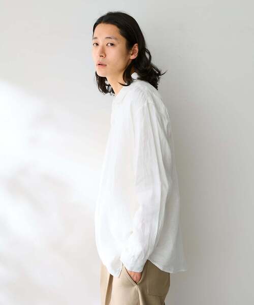 B.C STOCK(ベーセーストック)の「ヨーロッパリネン100% レギュラーカラーシャツ(シャツ/ブラウス・メンズ・ブラック/アイボリー/ホワイト/グリーン/ピンク/ブルー系その他/ブルー・MEDIUM/LARGE)」の12枚目の写真