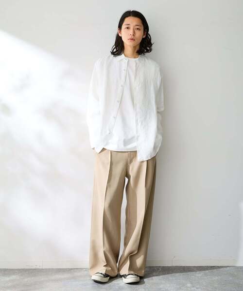 B.C STOCK(ベーセーストック)の「ヨーロッパリネン100% レギュラーカラーシャツ(シャツ/ブラウス・メンズ・ブラック/アイボリー/ホワイト/グリーン/ピンク/ブルー系その他/ブルー・MEDIUM/LARGE)」の14枚目の写真