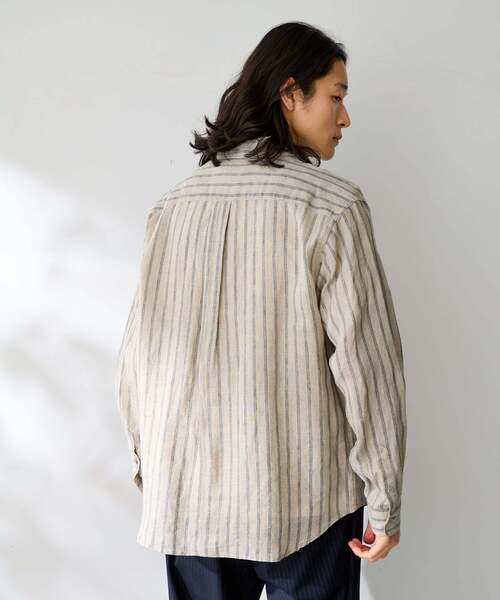 B.C STOCK(ベーセーストック)の「ヨーロッパリネン100% レギュラーカラーシャツ(シャツ/ブラウス・メンズ・ブラック/アイボリー/ホワイト/グリーン/ピンク/ブルー系その他/ブルー・MEDIUM/LARGE)」の17枚目の写真