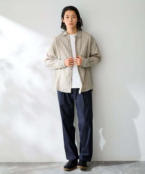 B.C STOCK(ベーセーストック)の「ヨーロッパリネン100% レギュラーカラーシャツ(シャツ/ブラウス・メンズ・ブラック/アイボリー/ホワイト/グリーン/ピンク/ブルー系その他/ブルー・MEDIUM/LARGE)」の18枚目の写真