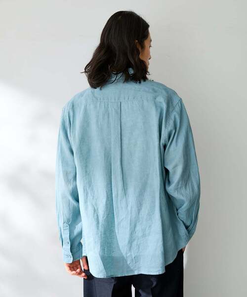 B.C STOCK(ベーセーストック)の「ヨーロッパリネン100% レギュラーカラーシャツ(シャツ/ブラウス・メンズ・ブラック/アイボリー/ホワイト/グリーン/ピンク/ブルー系その他/ブルー・MEDIUM/LARGE)」の21枚目の写真