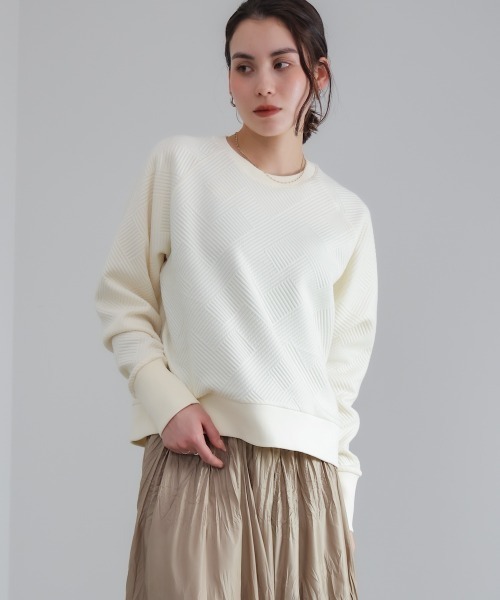 Bou Jeloud(ブージュルード)の「ジャガードプルオーバー(Tシャツ/カットソー・レディース・グリーン/オフホワイト/ブラック・FREE)」の4枚目の写真
