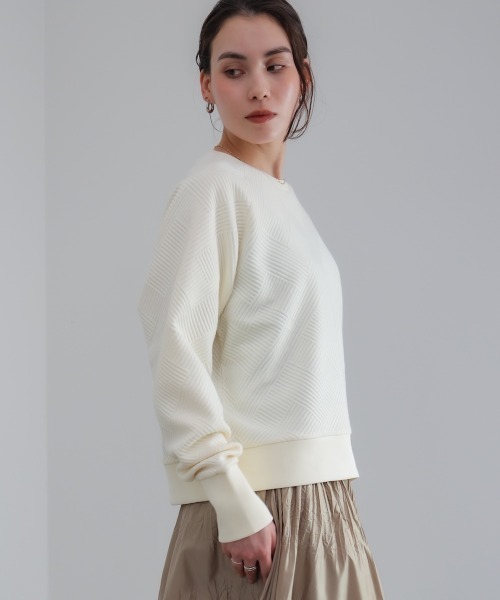 Bou Jeloud(ブージュルード)の「ジャガードプルオーバー(Tシャツ/カットソー・レディース・グリーン/オフホワイト/ブラック・FREE)」の6枚目の写真