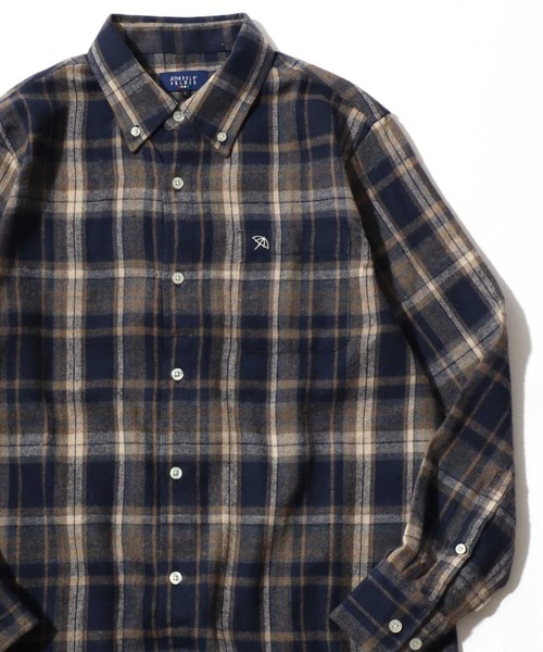 Arnold Palmer（アーノルドパーマー）の「2026SS Arnold Palmer/アーノルドパーマー ビエラチェック ワンポイント刺繍 ボタンダウン長袖シャツ レディース メンズ（シャツ/ブラウス・メンズ・グレー系その他/ブルー系その他2/ブルー系その他/グレー系その他2・LL/L/M）」の4枚目の写真