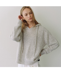 Alpaca hooded knit