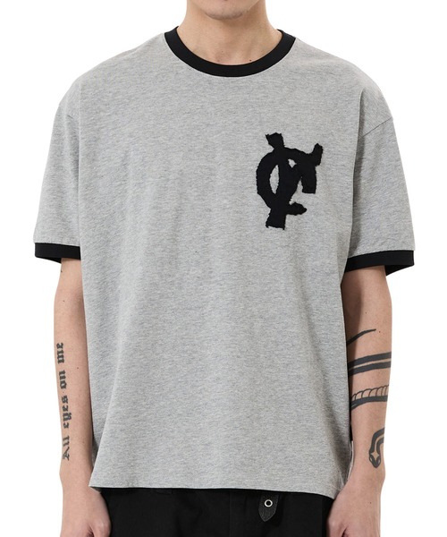 OY(オーワイ)の「『OY/オーワイ』LOGO PATCH RINGER TEE/ロゴパッチリンガーTシャツ(Tシャツ/カットソー・メンズ・ネイビー/グレー/ブラック・L/M/S)」の6枚目の写真