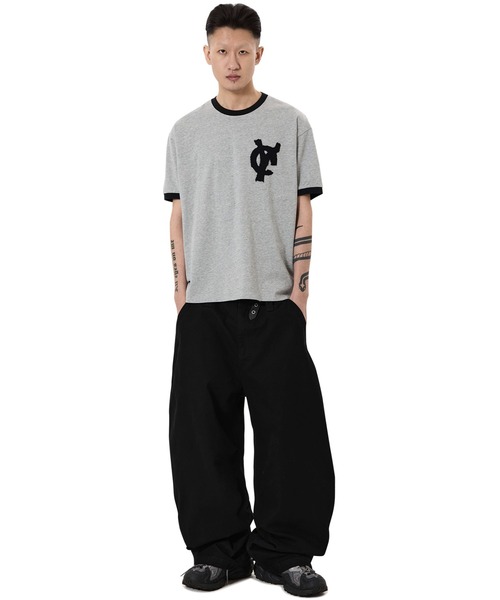 OY(オーワイ)の「『OY/オーワイ』LOGO PATCH RINGER TEE/ロゴパッチリンガーTシャツ(Tシャツ/カットソー・メンズ・ネイビー/グレー/ブラック・L/M/S)」の10枚目の写真