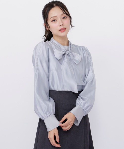 JILL by JILL STUART(ジルバイジルスチュアート)の「袖タックシアーボウタイブラウス(シャツ/ブラウス・レディース・ホワイト/ピンク/ブルー・FREE)」の15枚目の写真