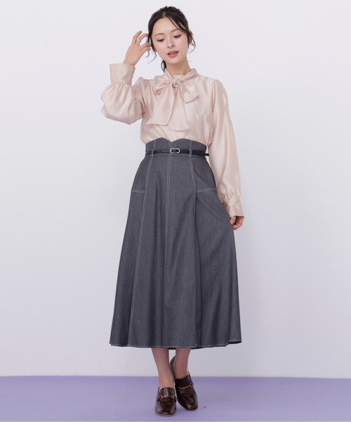 JILL by JILL STUART(ジルバイジルスチュアート)の「袖タックシアーボウタイブラウス(シャツ/ブラウス・レディース・ホワイト/ピンク/ブルー・FREE)」の8枚目の写真