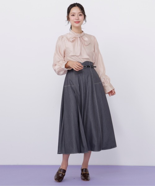 JILL by JILL STUART(ジルバイジルスチュアート)の「袖タックシアーボウタイブラウス(シャツ/ブラウス・レディース・ホワイト/ピンク/ブルー・FREE)」の9枚目の写真