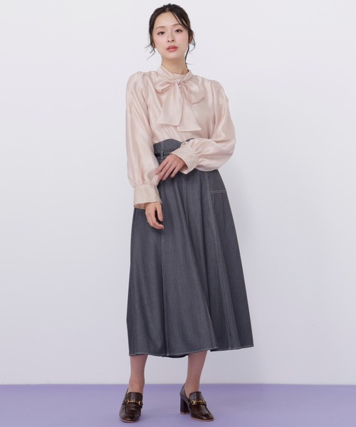 JILL by JILL STUART(ジルバイジルスチュアート)の「袖タックシアーボウタイブラウス(シャツ/ブラウス・レディース・ホワイト/ピンク/ブルー・FREE)」の10枚目の写真