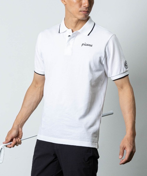 Picone CLUB(ピッコーネクラブ)の「【メンズ】コットン100%カノコポロシャツ(ポロシャツ・メンズ・ホワイト/グリーン・L/M/LL)」の9枚目の写真