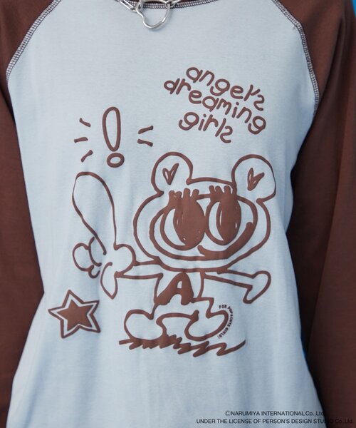 w closet ANGEL BLUE ナカムラくん落書きラグランTシャツ ANGEL BLUE】ナカムラくん落書きラグランTシャツ | w closet(ダブル