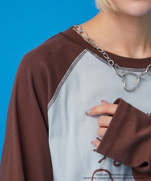 w closet(ダブルクローゼット)の「【ANGEL BLUE】ナカムラくん落書きラグランTシャツ(Tシャツ/カットソー・レディース・サックスブルー/ピンク・FREE)」の8枚目の写真