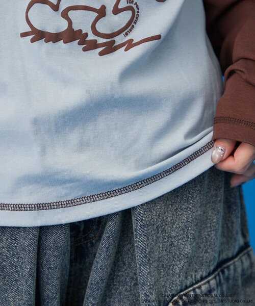 w closet(ダブルクローゼット)の「【ANGEL BLUE】ナカムラくん落書きラグランTシャツ(Tシャツ/カットソー・レディース・サックスブルー/ピンク・FREE)」の9枚目の写真