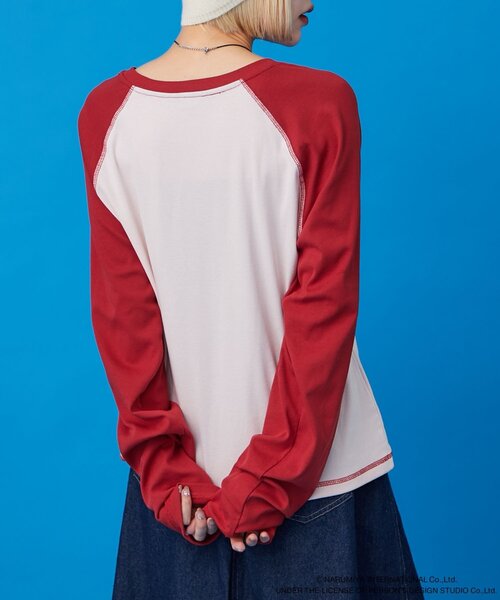 w closet(ダブルクローゼット)の「【ANGEL BLUE】ナカムラくん落書きラグランTシャツ(Tシャツ/カットソー・レディース・サックスブルー/ピンク・FREE)」の18枚目の写真