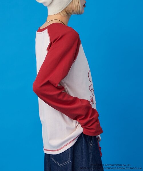 w closet(ダブルクローゼット)の「【ANGEL BLUE】ナカムラくん落書きラグランTシャツ(Tシャツ/カットソー・レディース・サックスブルー/ピンク・FREE)」の19枚目の写真