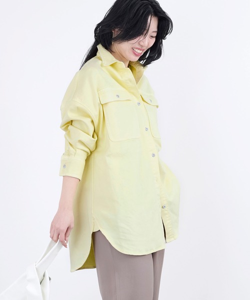 Healthy denim（ヘルシーデニム）の「【Healthy DENIM】デニムビックシャツ-Almond Super big shirt（シャツ/ブラウス・レディース・ブルー/イエロー/ライトブルー・0）」の19枚目の写真