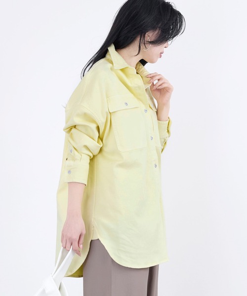 Healthy denim（ヘルシーデニム）の「【Healthy DENIM】デニムビックシャツ-Almond Super big shirt（シャツ/ブラウス・レディース・ブルー/イエロー/ライトブルー・0）」の20枚目の写真