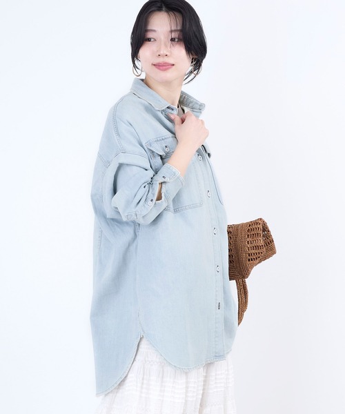 Healthy DENIM】デニムビックシャツ-Almond Super big shirt（シャツ