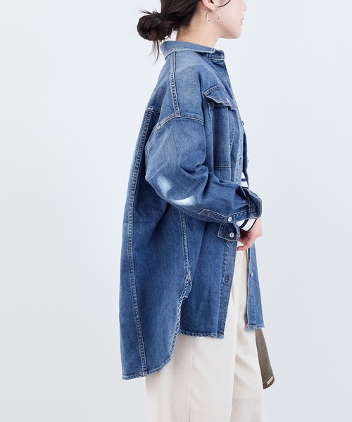 Healthy DENIM】デニムビックシャツ-Almond Super big shirt（シャツ