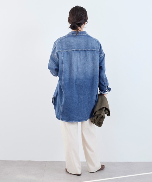 Healthy DENIM】デニムビックシャツ-Almond Super big shirt（シャツ
