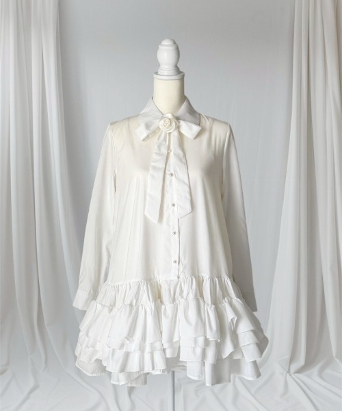 LADYM(ラディム)の「【LADYM】Prima Shirt One-Piece(ワンピース・レディース・ホワイト・FREE)」の1枚目の写真