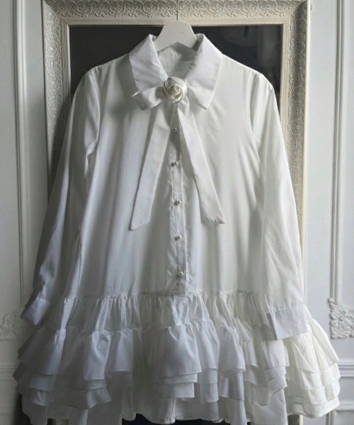 LADYM(ラディム)の「【LADYM】Prima Shirt One-Piece(ワンピース・レディース・ホワイト・FREE)」の4枚目の写真