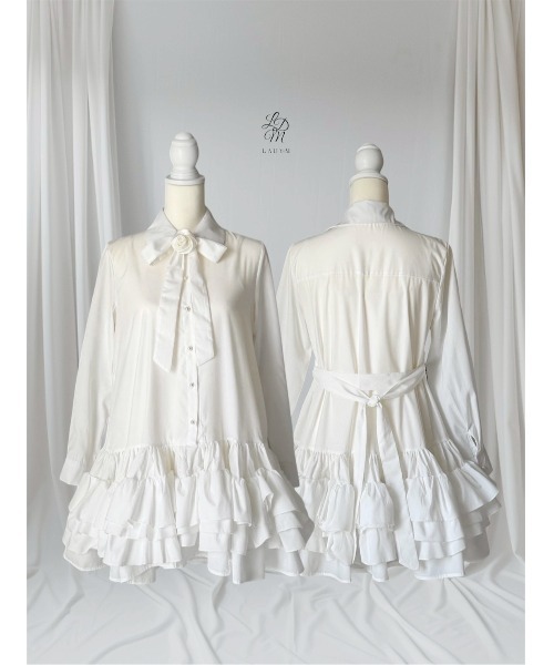 LADYM(ラディム)の「【LADYM】Prima Shirt One-Piece(ワンピース・レディース・ホワイト・FREE)」の6枚目の写真