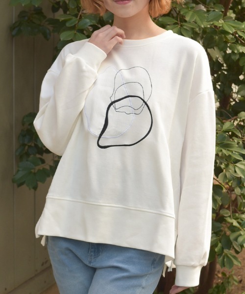 axes femme(アクシーズファム)の「モチーフ刺繍スウェット(Tシャツ/カットソー・レディース・ブラック/ホワイト・FREE)」の12枚目の写真